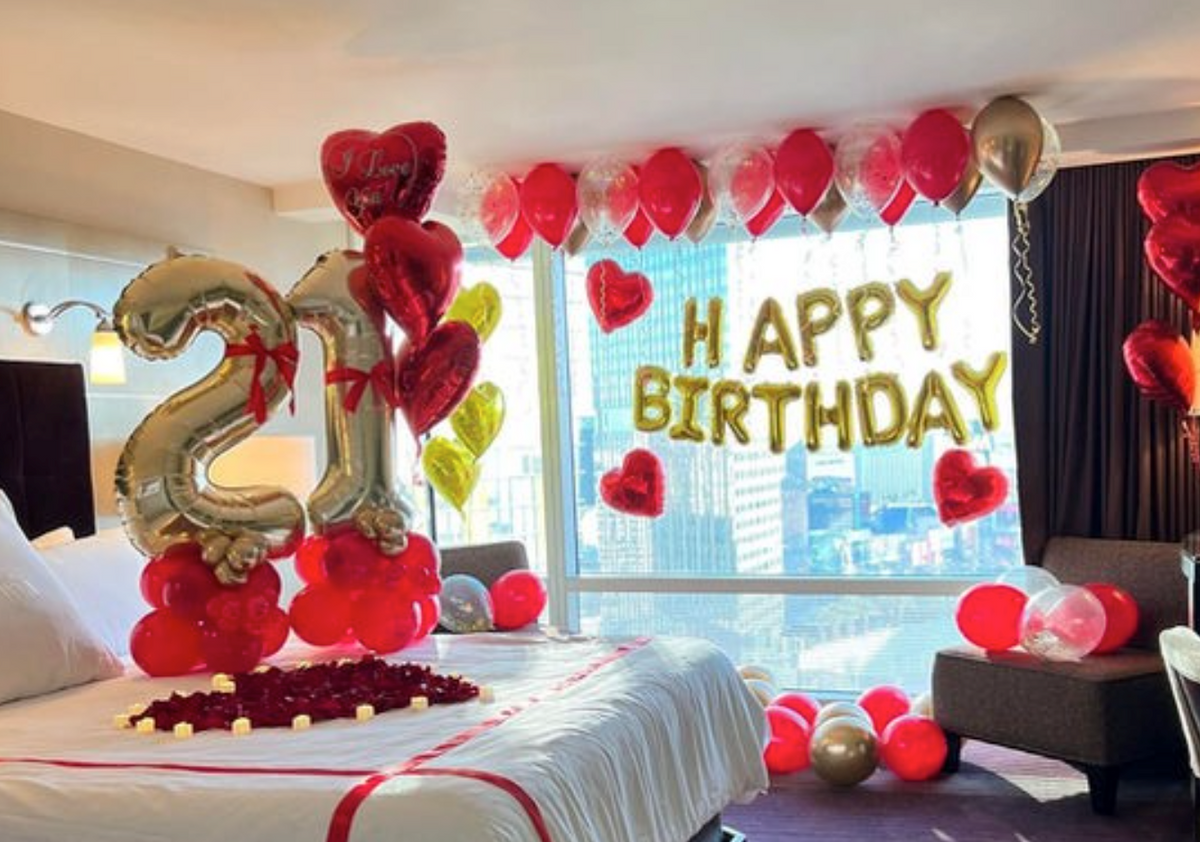 Happy Birthday Room Decoration Silver Package - forever roses store