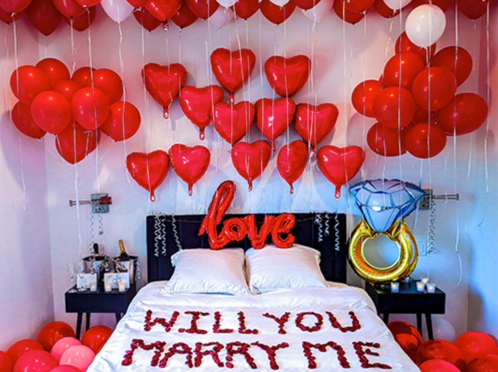 Proposal Room Decoration Silver Package - forever roses store