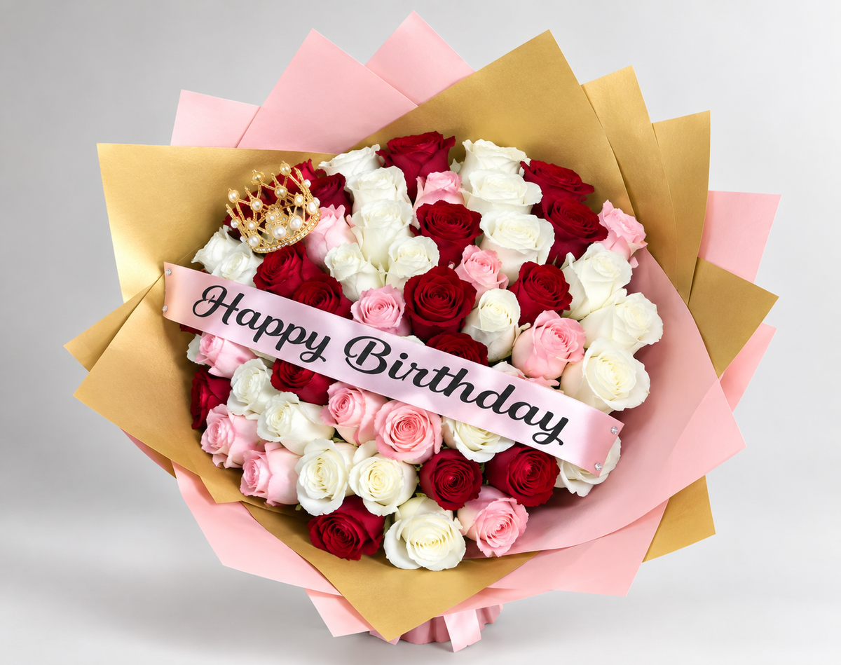 Birthday Royalty Bouquet - forever roses store 