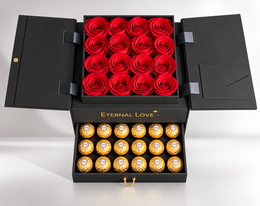 Eternal Love – Roses & Chocolate Luxury Box - forever roses store 