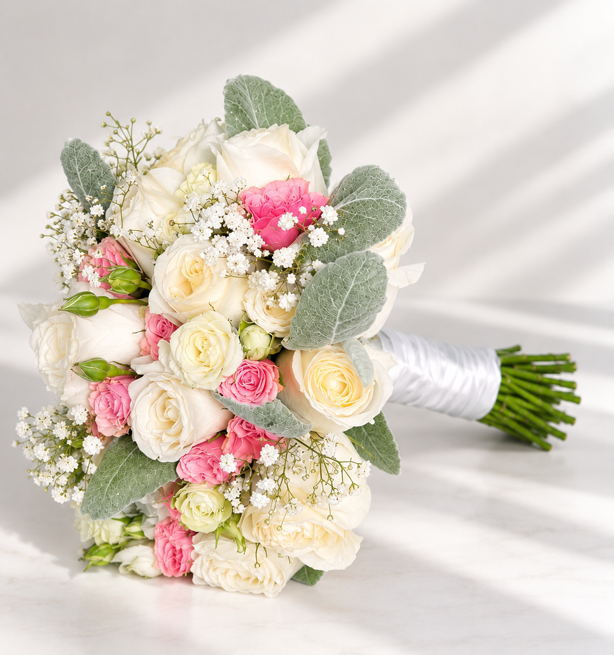 Blushing Bride Bouquet - forever roses store 