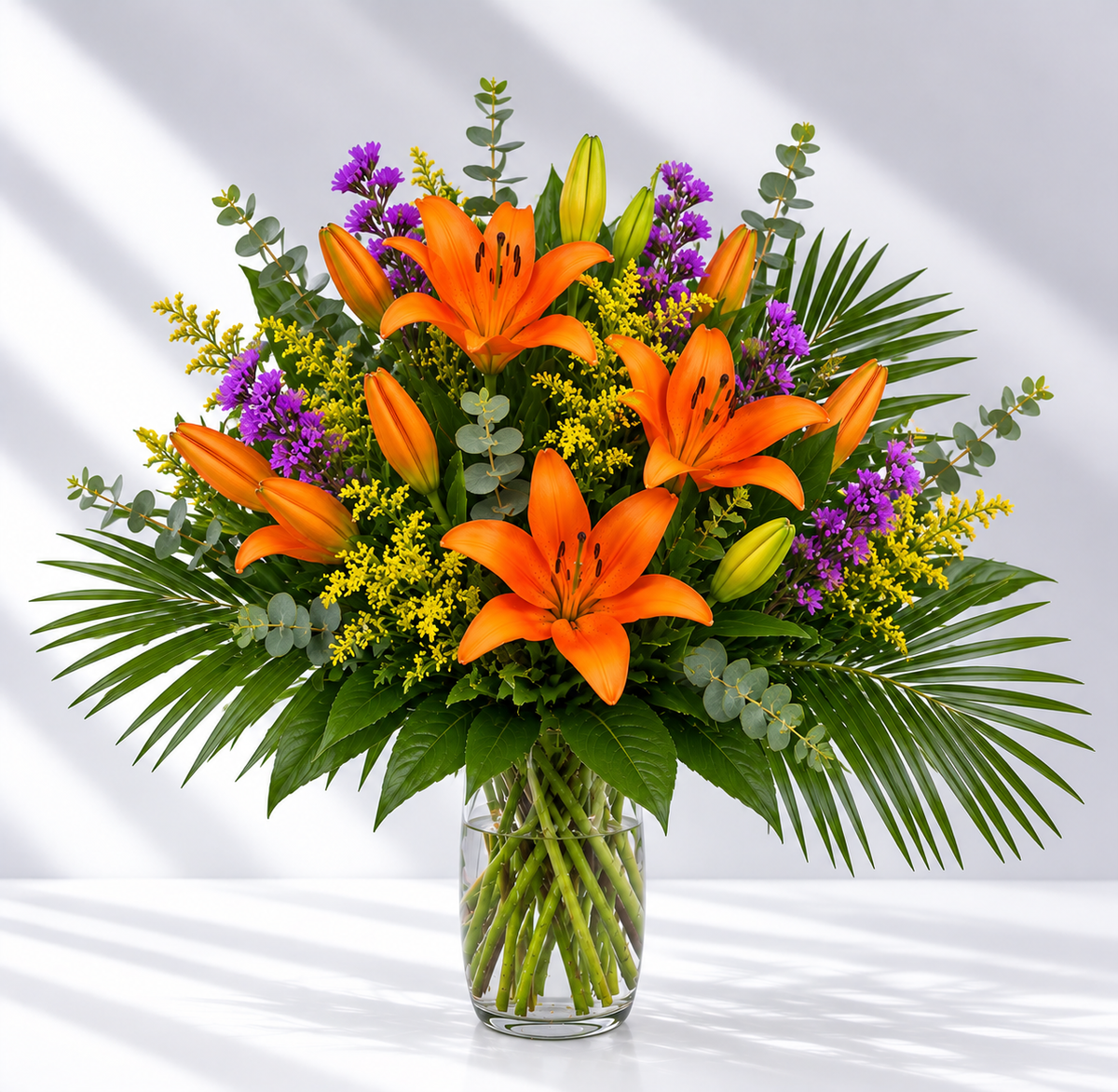 Tropical Sunset Lilies Arrangement