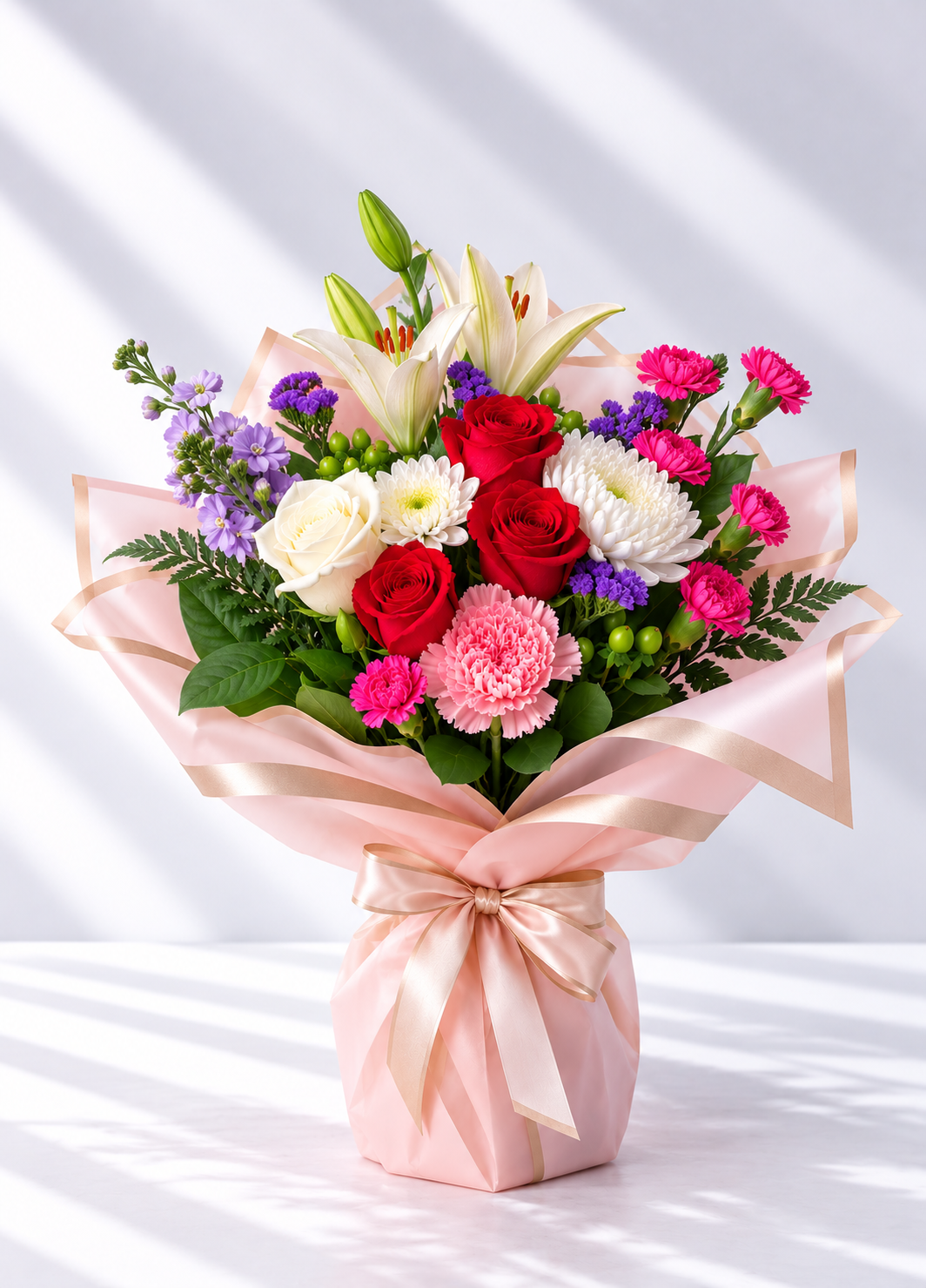 Blushing Elegance Wrapped Vase