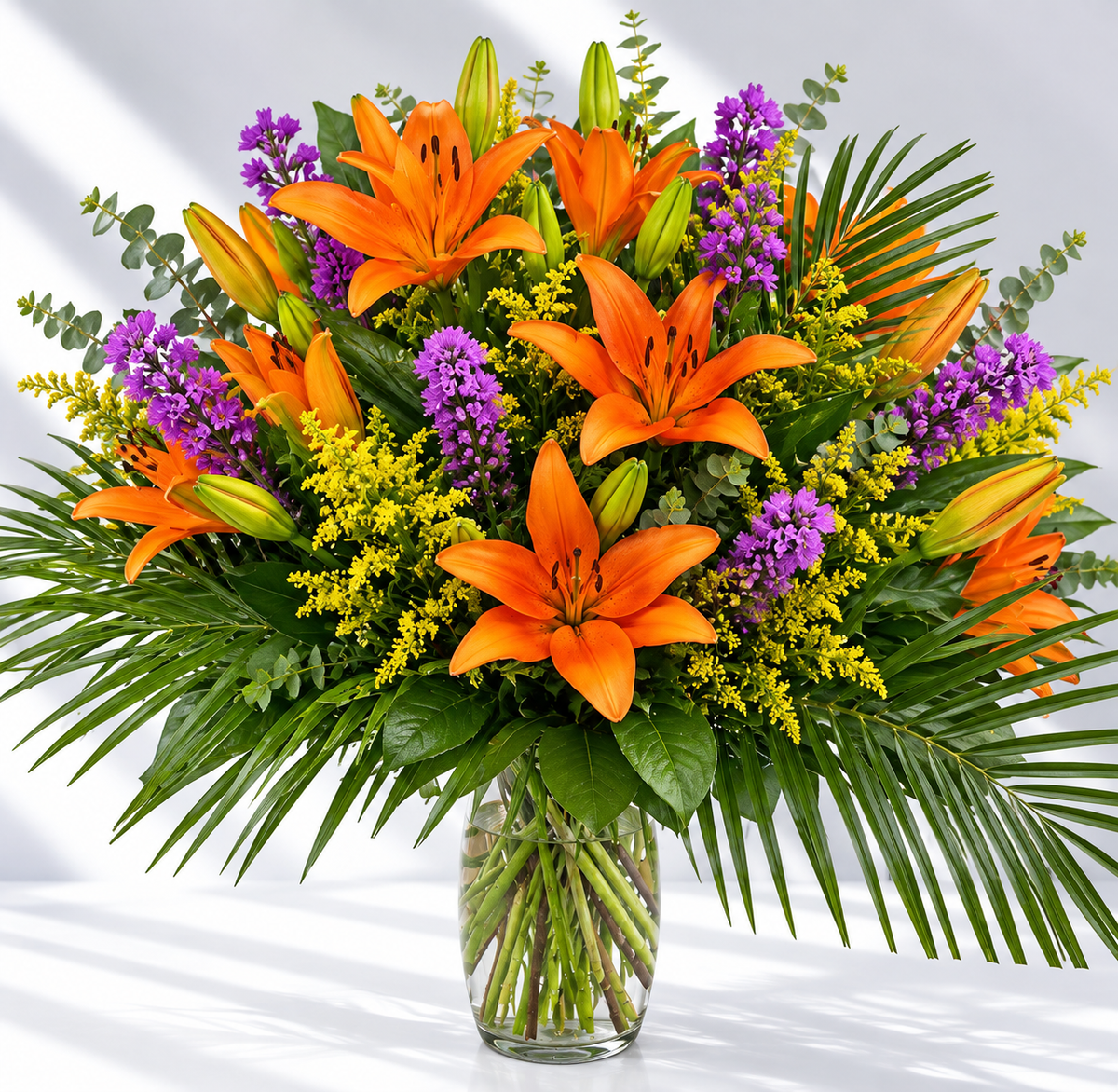 Tropical Sunset Lilies Arrangement