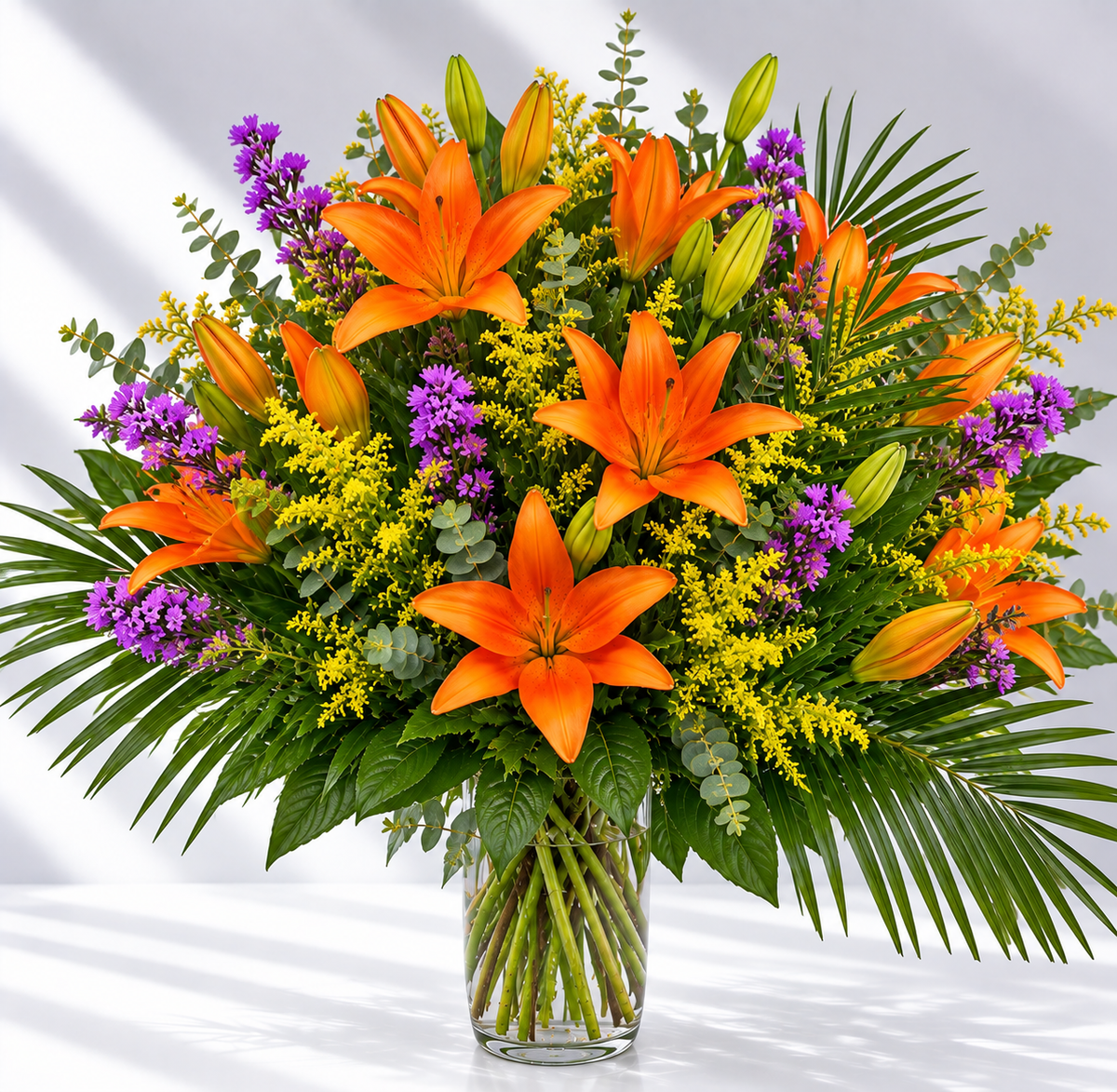 Tropical Sunset Lilies Arrangement