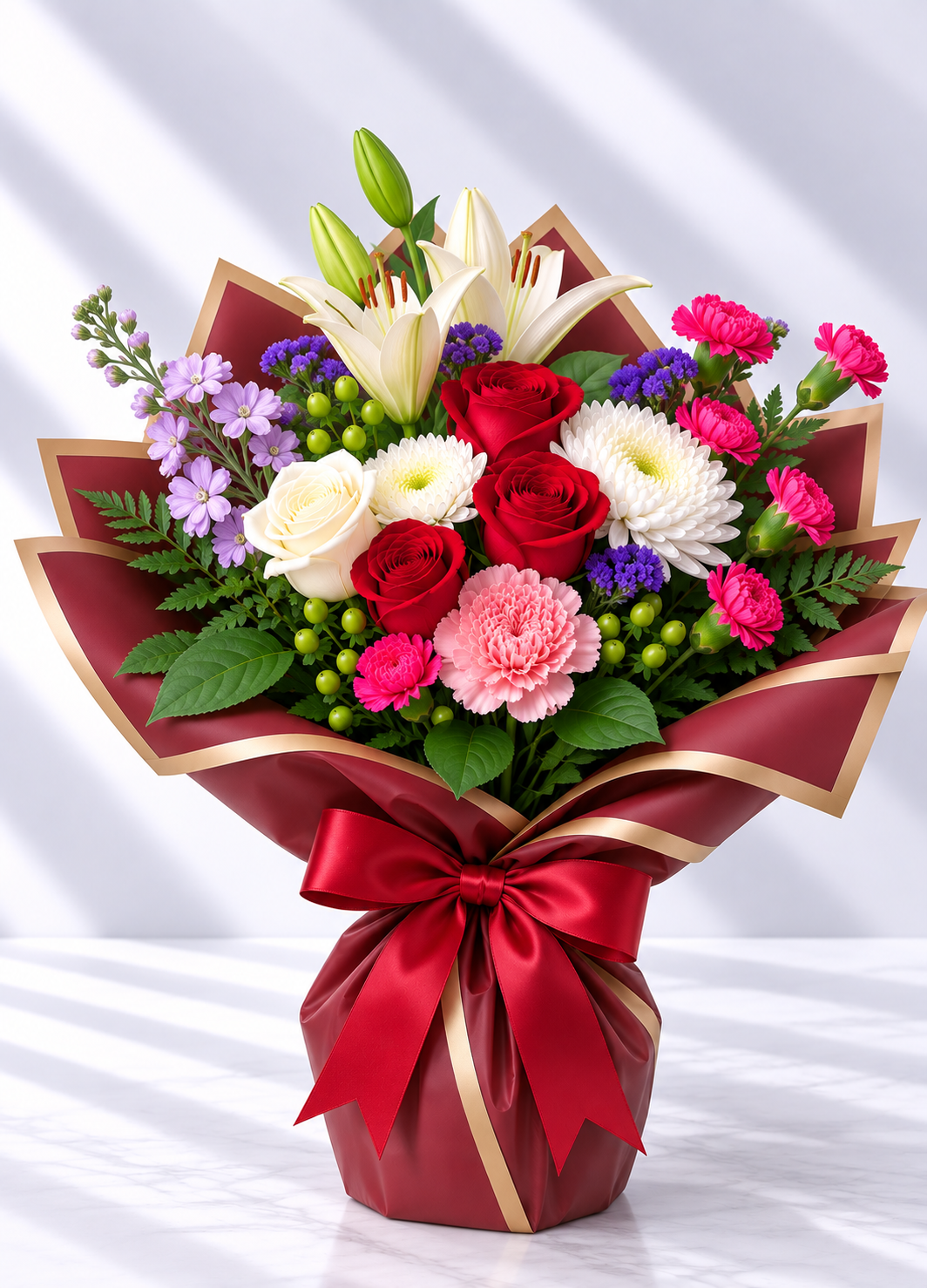 Blushing Elegance Wrapped Vase