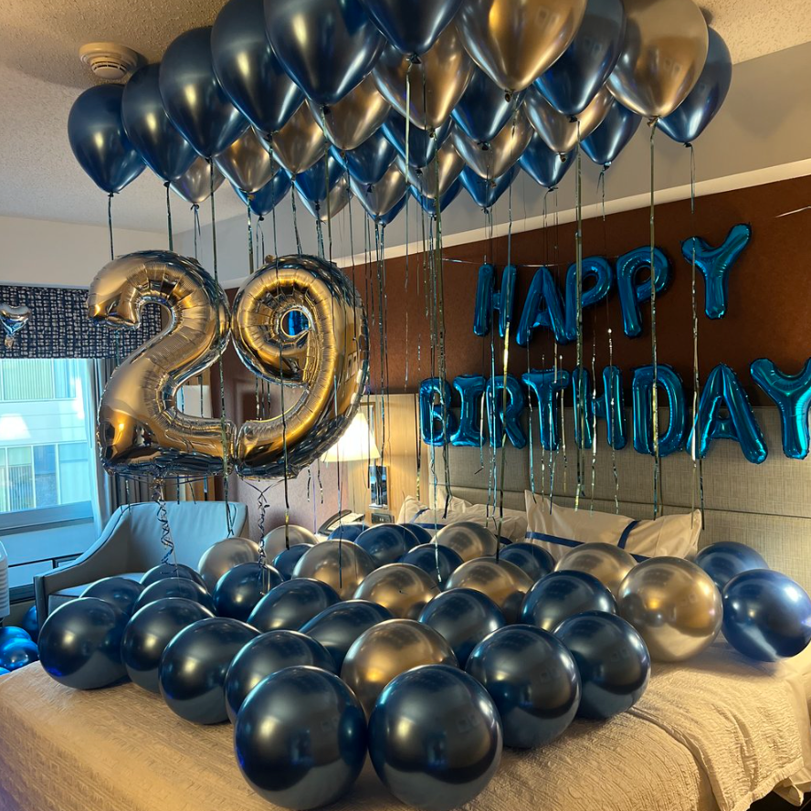 Happy Birthday Room Decoration Gold Package - forever roses store 